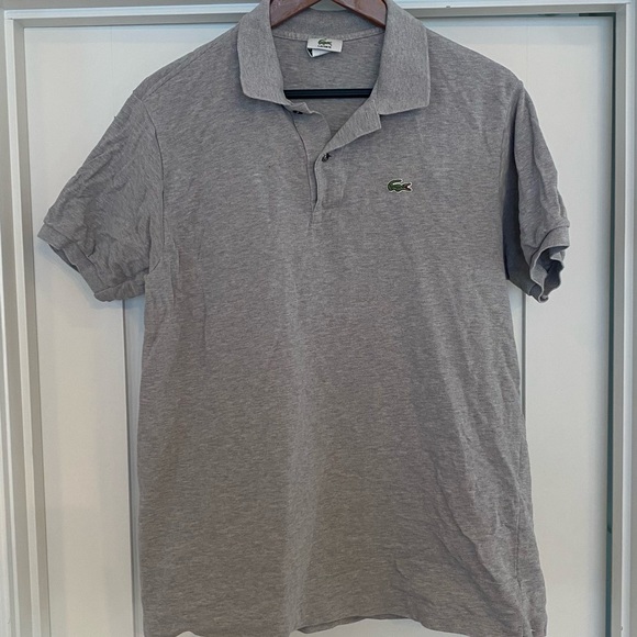 Lacoste - Classic Short Sleeve Signature Gray Polo Shirt - Picture 4 of 4